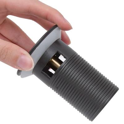 Harmaa vesilukko tulpalla ja ylivuodolla Franta 6,4x6,4x9,1cm