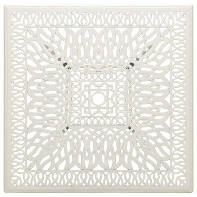 Puutarhapöytä valkoinen 90x90x73 cm valualumiini