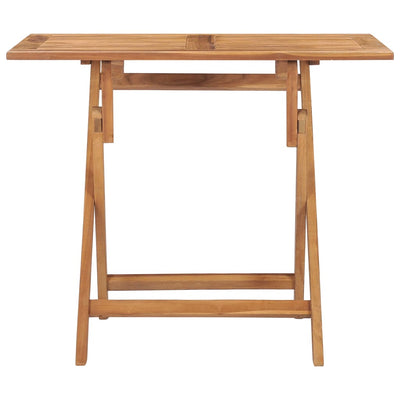Kokoontaittuva puutarhan ruokapöytä 90x60x75 cm täysi tiikki