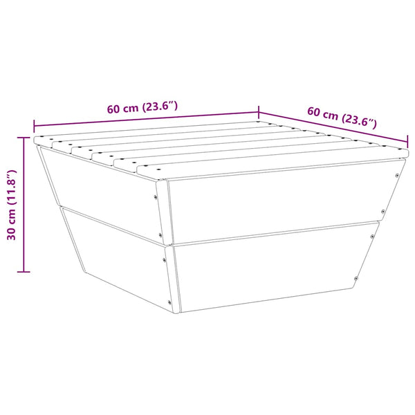 Puutarhapöydät 2 kpl 60x60x30 cm kyllästetty kuusi