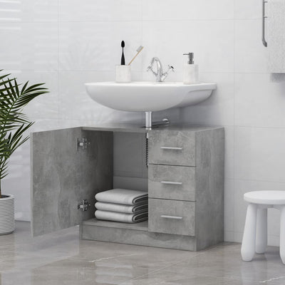 Betoninharmaa allaskaappi Arethya 63x30x54cm (puinen)