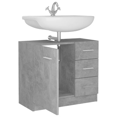 Betoninharmaa allaskaappi Arethya 63x30x54cm (puinen)