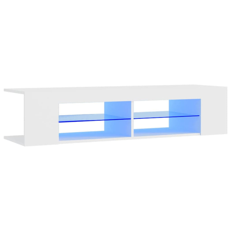 Valkoinen tv-taso led-valoilla Christelle 135x39x30cm