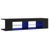 TV-taso LED-valoilla musta 135x39x30 cm
