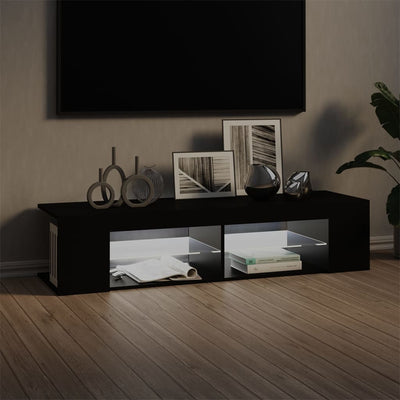 TV-taso LED-valoilla musta 135x39x30 cm