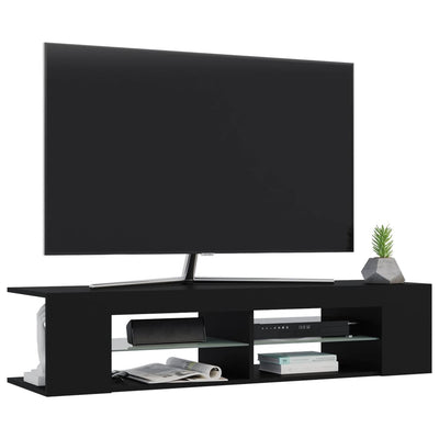 TV-taso LED-valoilla musta 135x39x30 cm