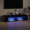 Musta tv-taso led-valoilla Christelle 135x39x30cm
