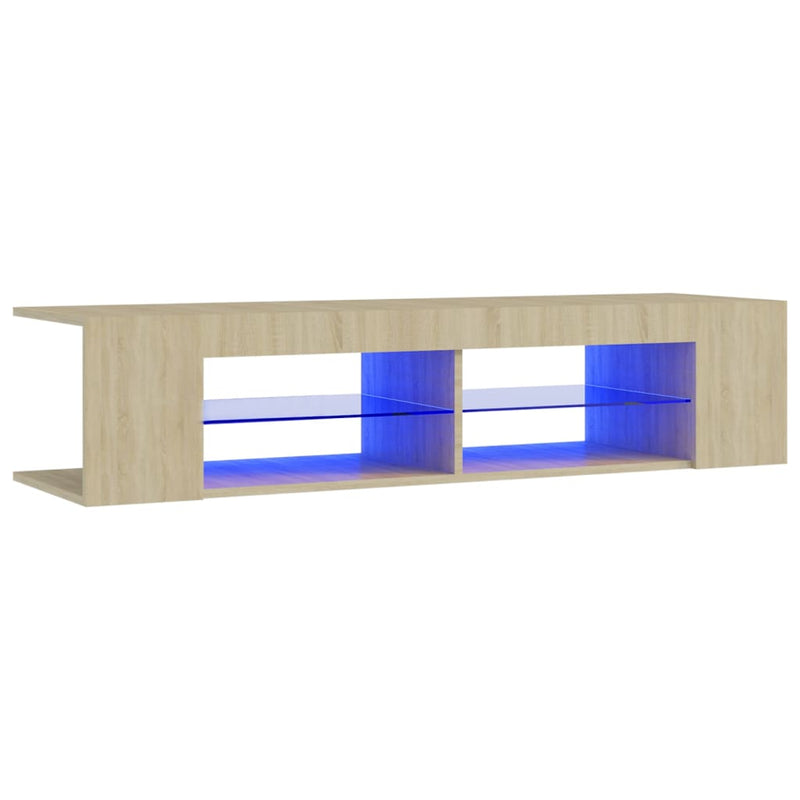 Sonoma tammi tv-taso led-valoilla Christelle 135x39x30cm