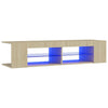 TV-taso LED-valoilla Sonoma-tammi 135x39x30 cm