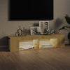 TV-taso LED-valoilla Sonoma-tammi 135x39x30 cm
