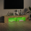 TV-taso LED-valoilla Sonoma-tammi 135x39x30 cm