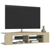 TV-taso LED-valoilla Sonoma-tammi 135x39x30 cm