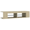 TV-taso LED-valoilla Sonoma-tammi 135x39x30 cm