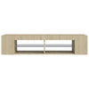 TV-taso LED-valoilla Sonoma-tammi 135x39x30 cm