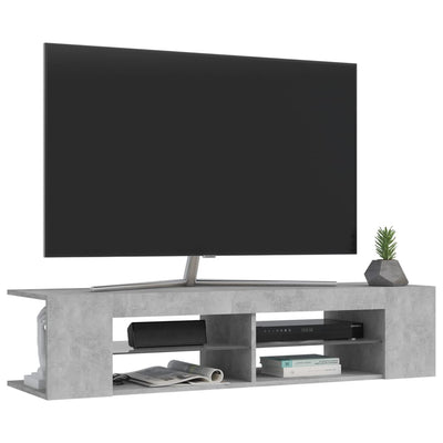 TV-taso LED-valoilla betoninharmaa 135x39x30 cm