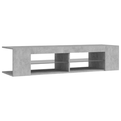 TV-taso LED-valoilla betoninharmaa 135x39x30 cm