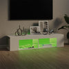 TV-taso LED-valoilla korkeakiilto valkoinen 135x39x30 cm