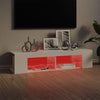 TV-taso LED-valoilla korkeakiilto valkoinen 135x39x30 cm