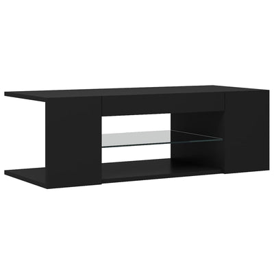 TV-taso LED-valoilla musta 90x39x30 cm