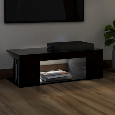 TV-taso LED-valoilla musta 90x39x30 cm