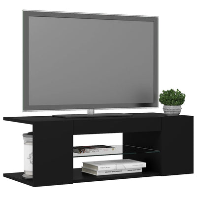 TV-taso LED-valoilla musta 90x39x30 cm