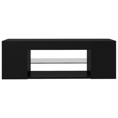 TV-taso LED-valoilla musta 90x39x30 cm