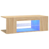 TV-taso LED-valoilla Sonoma-tammi 90x39x30 cm