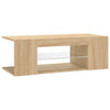 TV-taso LED-valoilla Sonoma-tammi 90x39x30 cm