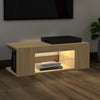 TV-taso LED-valoilla Sonoma-tammi 90x39x30 cm