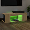 TV-taso LED-valoilla Sonoma-tammi 90x39x30 cm