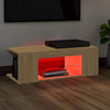 TV-taso LED-valoilla Sonoma-tammi 90x39x30 cm