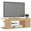 TV-taso LED-valoilla Sonoma-tammi 90x39x30 cm