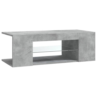 TV-taso LED-valoilla betoninharmaa 90x39x30 cm