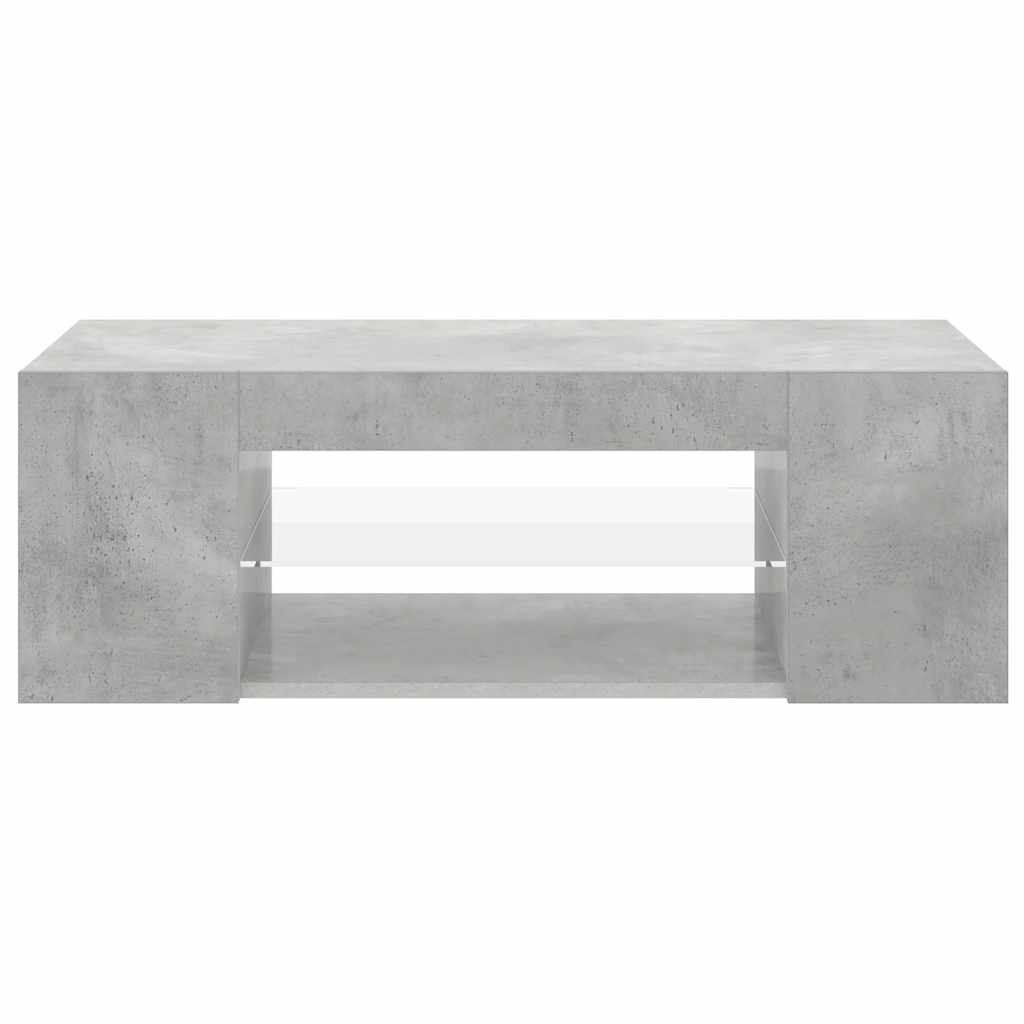 Betoninharmaa tv-taso led-valoilla Jair 90x39x30cm