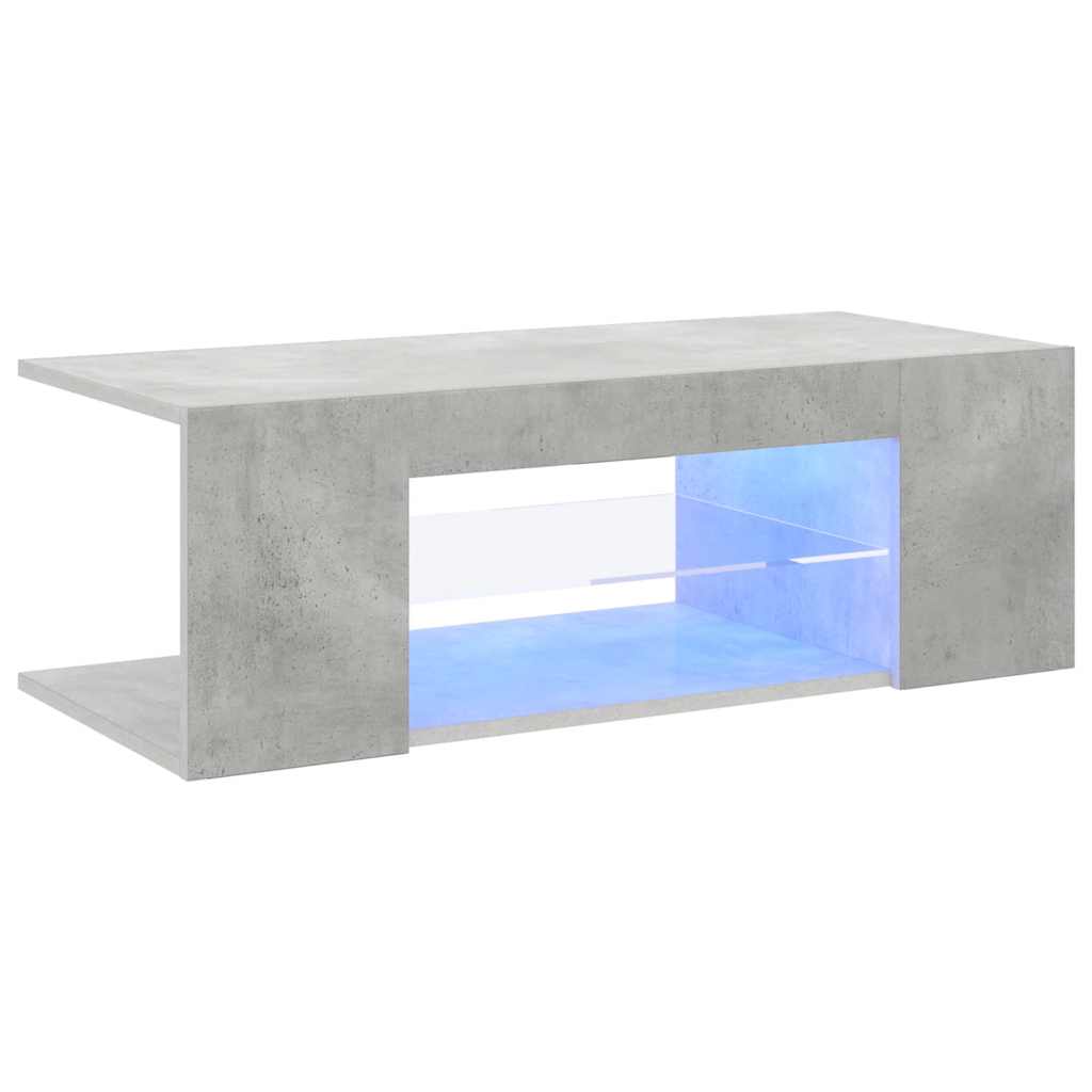 Betoninharmaa tv-taso led-valoilla Jair 90x39x30cm