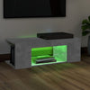 TV-taso LED-valoilla betoninharmaa 90x39x30 cm