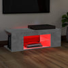 TV-taso LED-valoilla betoninharmaa 90x39x30 cm