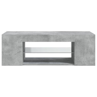 TV-taso LED-valoilla betoninharmaa 90x39x30 cm