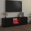 TV-taso LED-valoilla musta 120x30x35,5 cm