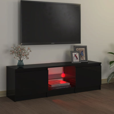 TV-taso LED-valoilla musta 120x30x35,5 cm