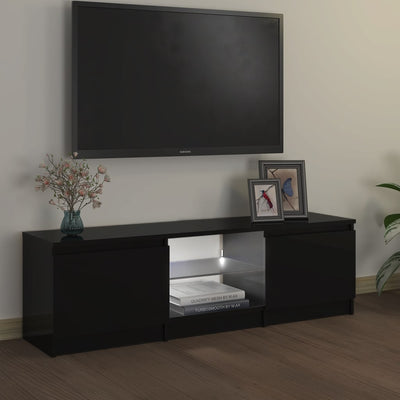 TV-taso LED-valoilla musta 120x30x35,5 cm
