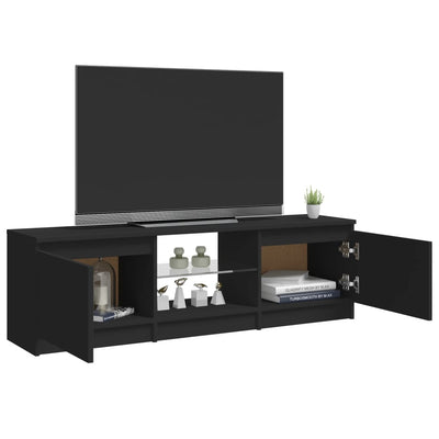 TV-taso LED-valoilla musta 120x30x35,5 cm