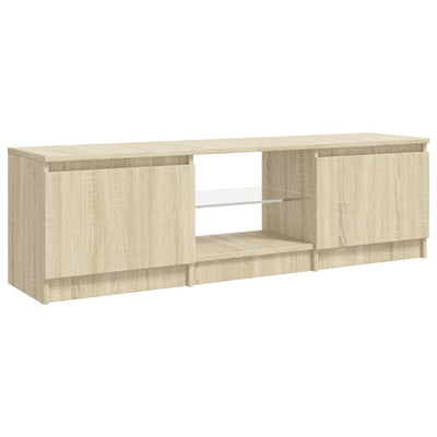 TV-taso LED-valoilla Sonoma-tammi 120x30x35,5 cm
