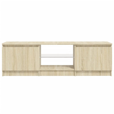 TV-taso LED-valoilla Sonoma-tammi 120x30x35,5 cm