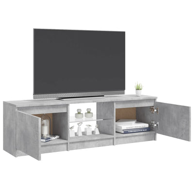 TV-taso LED-valoilla betoninharmaa 120x30x35,5 cm