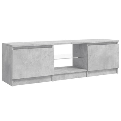 TV-taso LED-valoilla betoninharmaa 120x30x35,5 cm