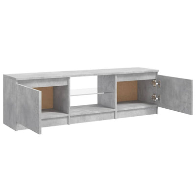 TV-taso LED-valoilla betoninharmaa 120x30x35,5 cm