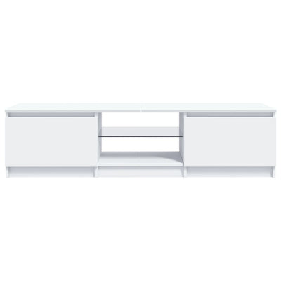 TV-taso LED-valoilla valkoinen 140x40x35,5 cm