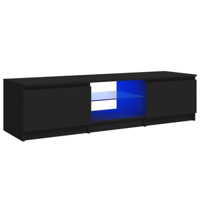 TV-taso LED-valoilla musta 140x40x35,5 cm