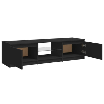 TV-taso LED-valoilla musta 140x40x35,5 cm